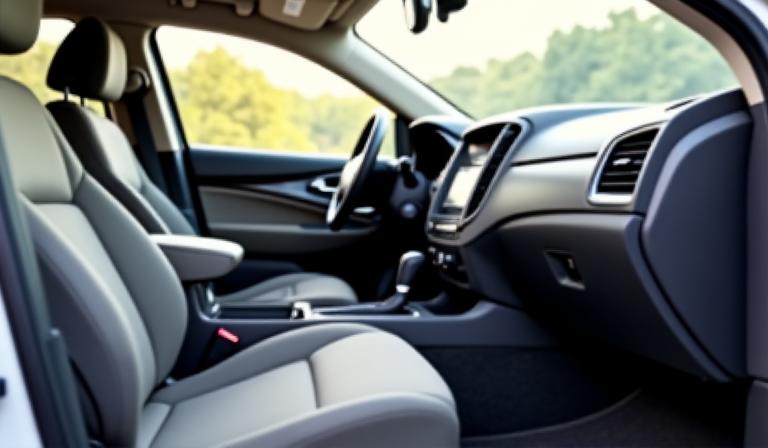 Intérieur de voiture propre et assaini